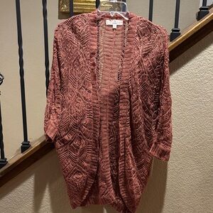 Pink Republic Terracotta Open-Front Cardigan, S